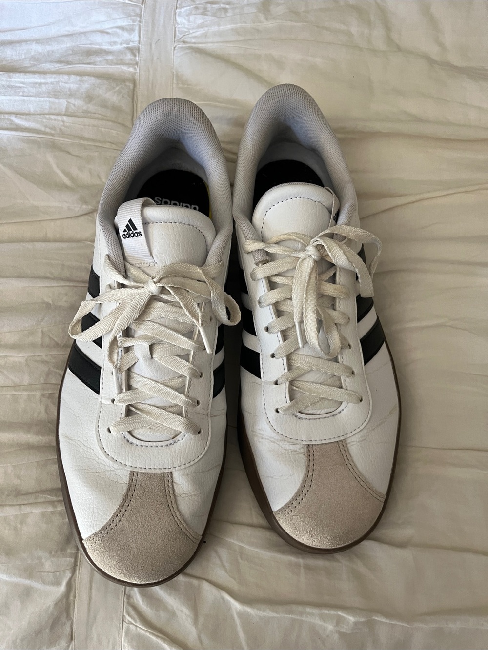 adidas Women’s size 11 White Sneakers with Black Stripes